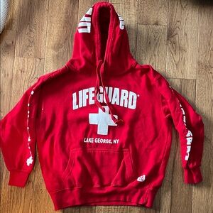 Lifeguard Red Hoodie lake George